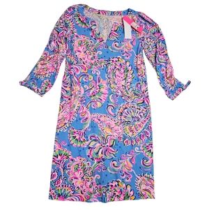 Lilly Pulitzer Cath Dress Mermaid Grotto Cotton Womens NEW